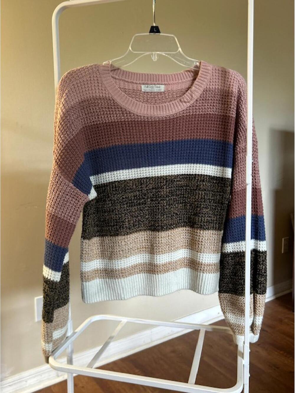 Full Circle Trends Colorblock Knit Sweater XL
